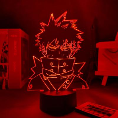 China Modern Anime TW-1596 My Hero Academia USB 3d Led Night Light Katsuki Bakugo 3D Desk Lamp For Kids Gifts for sale