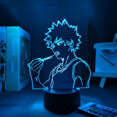 China Modern TW-1592 My Hero Academia Bakugo LED Night Lamp 3D Table Lamp Fixture for KIDS Bedroom USB Home Table Lamp for sale