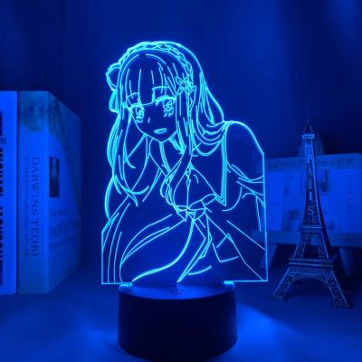 China Modern TW-2351 About Null Emilia 3d LED Lamp Anime Light About Null Beginning Life In Another World Touch Sensor LED Night Light Room Decor for sale