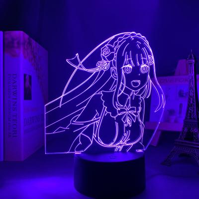 China TW-2359 Touch Sensor 7Color Modern 3d Light Led Lamp Anime About Zero Beginning Life In Another World Nightlight Room Decor Birthday Gift for sale