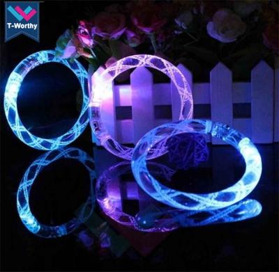 China 2018 New Product Acrylic Ideas Cheap Acrylic T-Worthy Light Up Led Bracelet Factory for sale