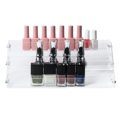 China Sustainable Multi-tier Acrylic,Acrylic / PMMA / Plexiglass Material Nail Polish Table Rack Removable Clear Display Stand for sale