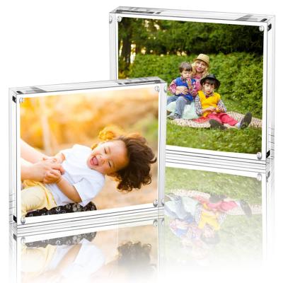 China Decoration Hot Sale Transparent acrylic double sided photo / picture frames glass picture frames with magnets for sale