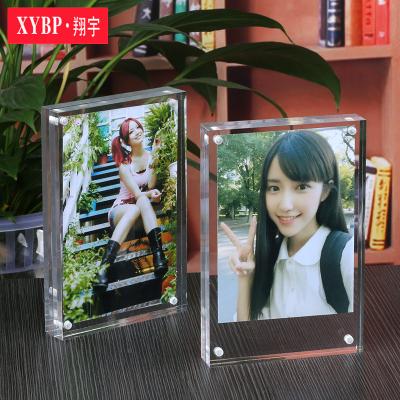 China Decoration Stand Up Picture Water And Glitter Acrylic Magnet Photo Frame for sale