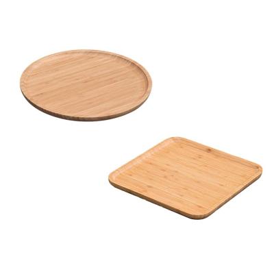 China Sustainable Bamboo Serving Tray 20cm Salad Food Serving Plate High Quality for sale