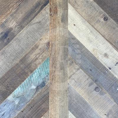 China Rustic Reclaimed Pine Chevron Wax Oiled Engineered Flooring for sale