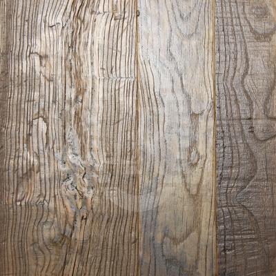 China Contemporary Antique Natural Oiled Deep Brushed Plank Three Layer Hardwood Elm Flooring Reclaimed Wood for sale