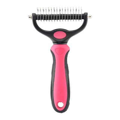 China Viable Double-Sided Open Comb Amazon Hair Removal Comb Border Hair Removal Brush Cat Dog Stainless Steel for sale