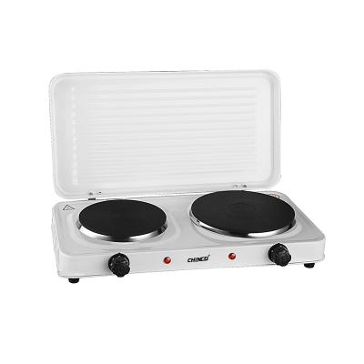 China RV OEM Commercial Electric Burner Portable Square Shape Hot Plate Travel With Metal Lid for sale