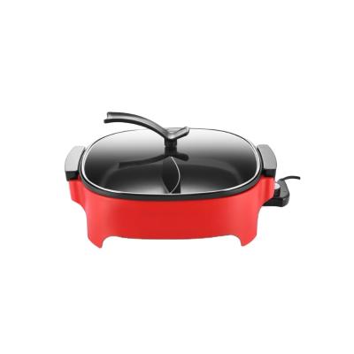 China Hotpot & Aluminum Electric BBQ Hotpot Cooking Grill Pan Home Electric Skillet Free Spare Parts Non Stick Electric Pan Non-stick Coating for sale