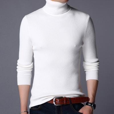 China Autumn Winter Good Quality Thick Factory Cheap Anti-wrinkle Long Sleeve Rib Tops Black White Turtleneck Warm Soft Sweater For Men 2021 for sale