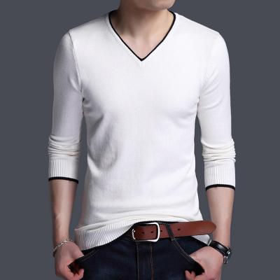 China Anti-Wrinkle Low MOQ In Stock Winter America Fashion V-Neck Long Sleeves Wholesale Casual Pullover Sweater Men From Factory for sale