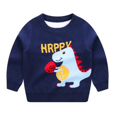 China China Supplier Customization Letter Cartoon Pattern Design Cotton Animal O-Neck Pullover Long Sleeve Anti-Shrinkage Boy Knitted Sweater for sale