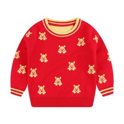 China Anti-Wrinkle Wholesales Red Comfy Adorable Kids Chunky Winter Clothes Sweaters For Dog Pattern O Neck Long Sleeve Sweater Custom Made for sale