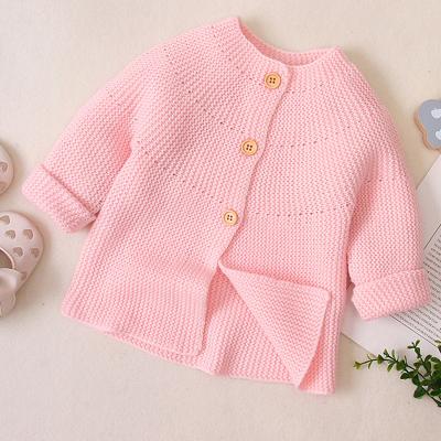 China Wholesale Cheap 0-18 Montths Autumn Anti-Shrink Winter Round Neck Long Sleeve Child Acrylic Baby Knit Sweater Baby Cardigan From Factory for sale