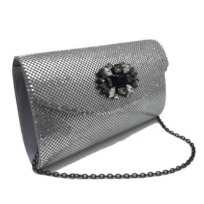 China Luxury Elegant Aluminum Fabric Evening Bag Women Wedding Bags Evening Handbags for sale