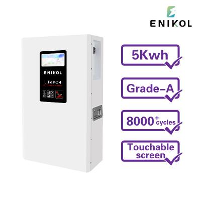 China 5KW 48V Solar Battery 51.2V 100AH Lithium Ion Battery with LCD/Touchable Screen Display for sale