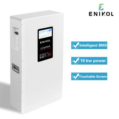 China 48V Lithium Battery 15KWH 51.2V 300Ah Wall Mounted LiFePO4 Battery With Touchable Screen for sale