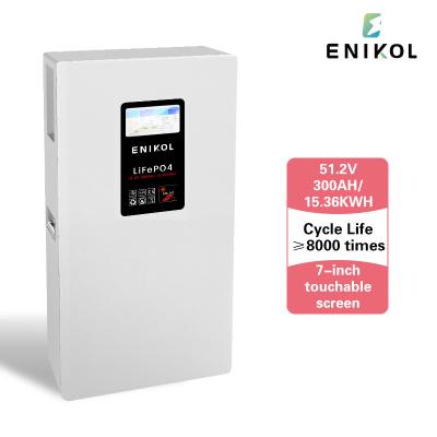 China Smart Lithium LiFePO4 Battery Solar 48V 300AH Touchable Screen Power Wall Mounted BMS Built for sale