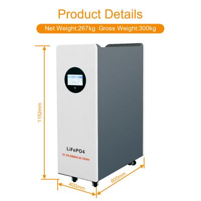 China High Voltage System 51.2v 30kwh Storage Lithium Battery 600ah 48V Solar Battery for sale