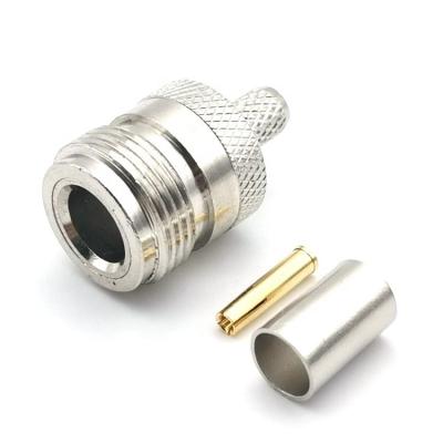 China Large Female Crimp RF Performance 50 Ohm RG58 RG59 RF N Type Connector for sale