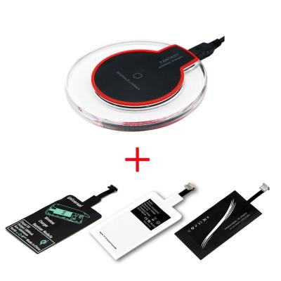 China Type-C Micro USB Microphone Qi Transmitter Charger Adapter Receiver Pad Receiver Pad Wireless Charging For iPhone For Huawei For Phone for sale