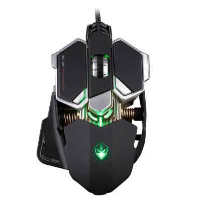 China Professional Optical Gaming Mouse 9 Finger Buttons 4 Color USB Luminescent Wired Mice Mouse Macros 800-4000 DPI Adjustable for sale