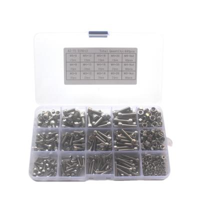 China Home DIY 440pcs Screws And Nuts Set Stainless Steel Screws Hexagon Socket Screws for sale