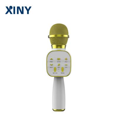 China Xiny Portable Handheld Children Singing Children's Day Gift Blue Tooth Karaoke Microphone Wireless Speaker for sale