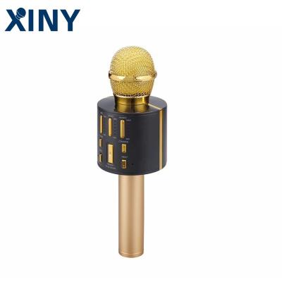 China Xiny New Arrivals V8 Portable Handheld BT Ktv Colorful Light Speaker Wireless Microphone for sale