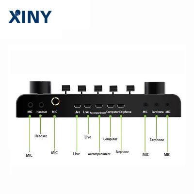 China Live Xiny OEM External Sound Card Professional Studio Recording Live Show Mobilephone Android IOS Live Broadcast Sound Card for sale