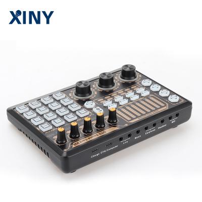 China New Live Xiny Professional No Latency PC USB External Mixer Sound Card Microphone Audio Interface Live Recording Studio for sale