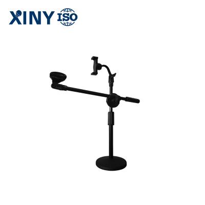 China Popular Professional Live Show Karaoke Recording Table Microphone Stand With Phone for sale