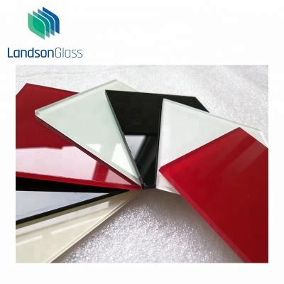 China Modern 4mm 5mm 6mm 8mm 10mm Vinyl Back Safety Painted Red Black Painted Glass On Low Iron Glass for sale