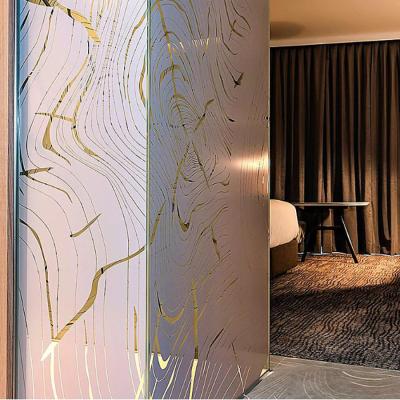 China Bathroom Modern Silk Printing 10MM Decorative Glass For Shower Room Door for sale