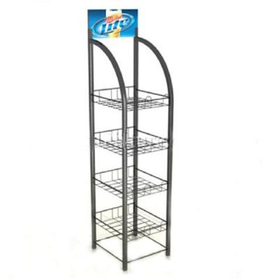 China Floor Stand Rack Toy Metal Display Stand Rack With 4 Tier Display Stands For Dog Food for sale