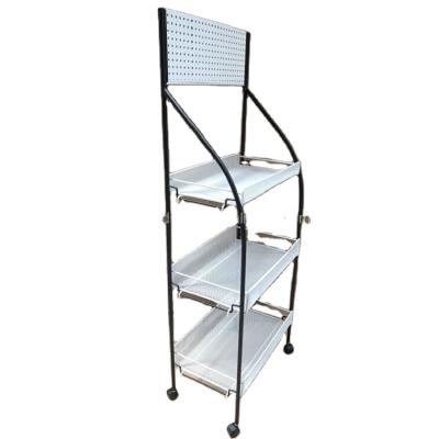 China Free Standing Rack Movable Rack Metal Corrosion Protection Rack and Shelf Pet Food Display Stand Company for sale