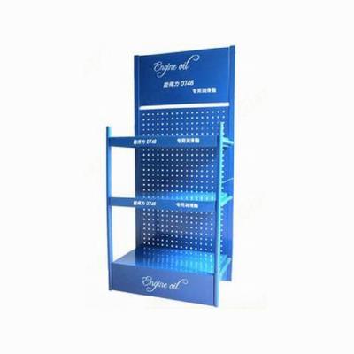 China Flooring Rack Customized Metal For Shops Metal Rack Adjustable Car Oil Racks Metal Materials Selection Display Wall for sale