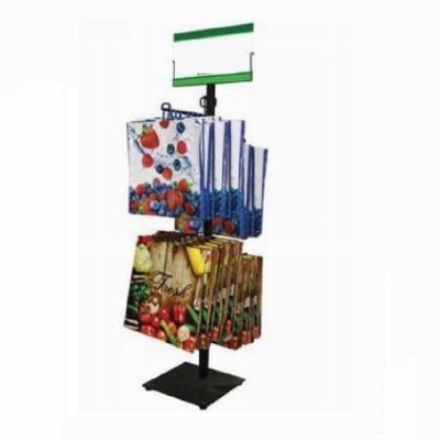 China Custom Corrosion Protection Metal Grid With Wheels Pocket Display Stand Promotion for sale