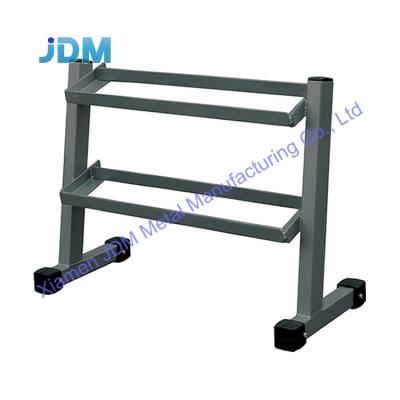 China Custom Commercial Corrosion Protection Metal PU Coated Adjustable Dumbbell Set Display Rack Chrome Barbell Shelf for sale