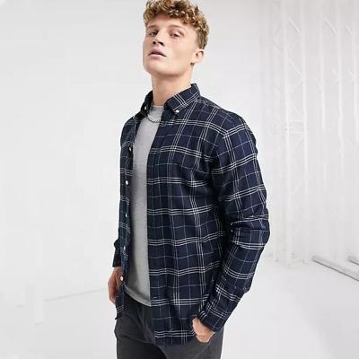 China OEM Custom Made Anti-pilling Men's Flannel Shirts High Quality 100% Cotton Long Sleeve Button Shirt Factory for sale