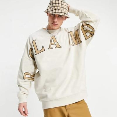 China OEM Wholesale Hot Sale Anti-Wrinkle Cotton One Piece Pullover Custom Men's Beige Sweatshirt 100 Sweatshirts for sale