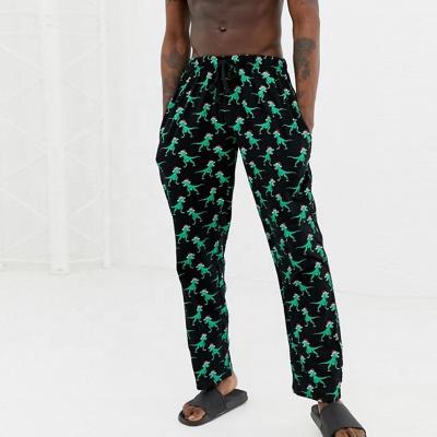 China Best Selling Cheerful Design Men's Vacation Dinosaur Lounge Breathable Pants for sale