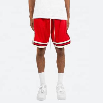 China Hip Hop Streetwear Antibacterial Classic Fashion Empty Block Paneled Mesh Basketball Shorts for sale