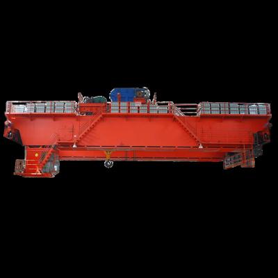 China Bridge Crane QD Type 50tons Double Girder EOT Overhead Crane With Heavy Hook for sale