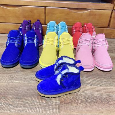 China Wholesale 2022 Fashion Trend Women Kids Sheepskin Ladies Winter Snow Ribbon Fur Boots With Bows for sale