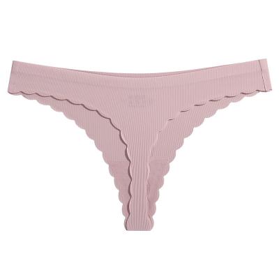 China ODM YiYun Solid Color Women's High Elastic Thong Panties Traceless Underwear Ice Silk G-String Briefs Wholesale Antibacterial Women Seamless for sale