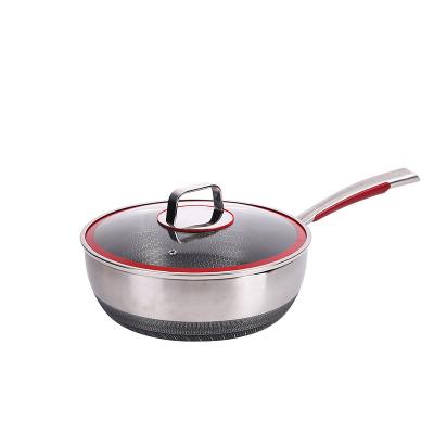 China Wholesale High Quality Viable Stainless Steel Non Stick Frying Pan With Lid Frying Pan Kitchen Glass Cookware for sale