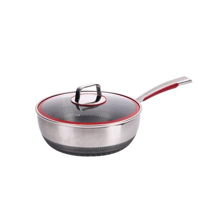 China Viable Factory Supply Household Stainless Steel Frying Pan Direct Non-Stick Kitchen Utensils for sale