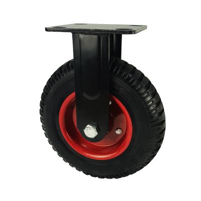 China Rigid Heavy Duty Rubber Steel Core Industrial Casters 6 Inch Caster Wheel Rueda Giratoria Trolley Solid Rubber Wheels for sale